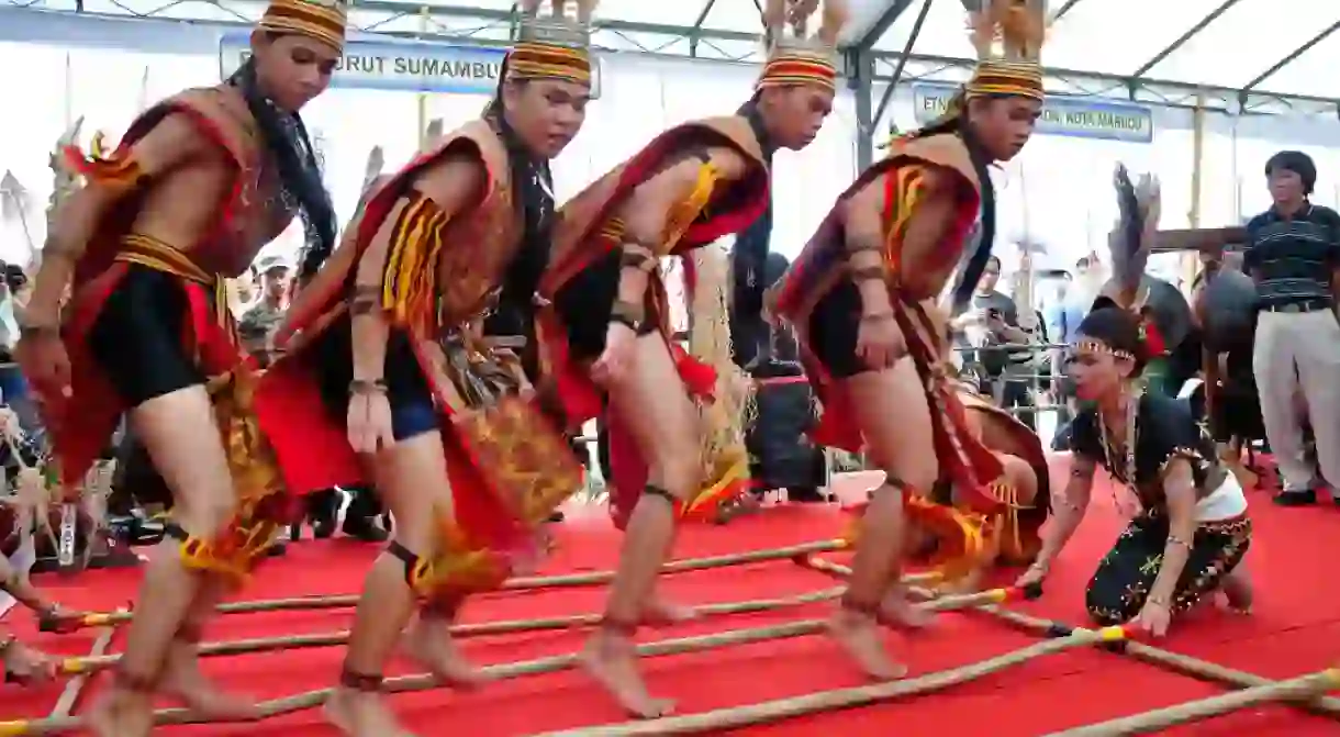 The Murut tribe is known for their skills in the traditional Bamboo dance