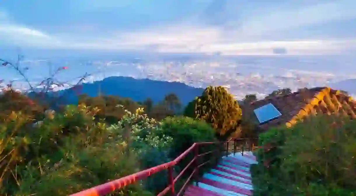 George Town City view from Penang Hill during dawn