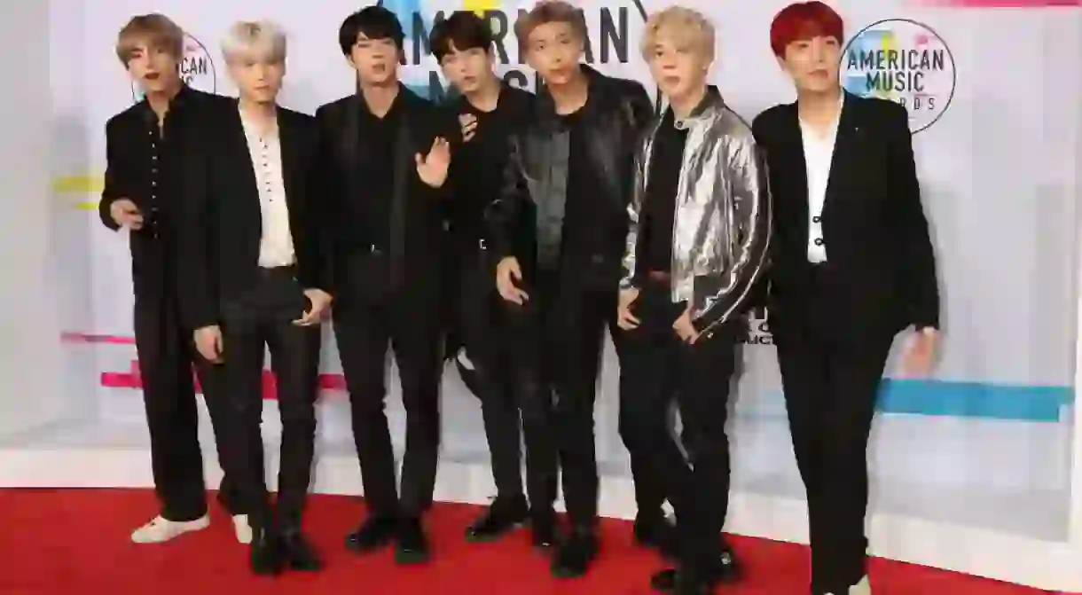 K-pop band BTS at the 2017 American Music Awards, Los Angeles