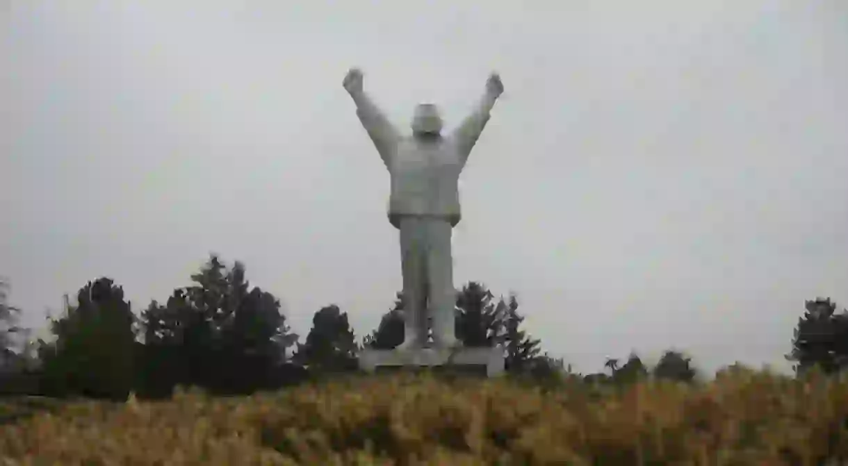 The Stjepan Filipović monument stands defiantly above Valjevo