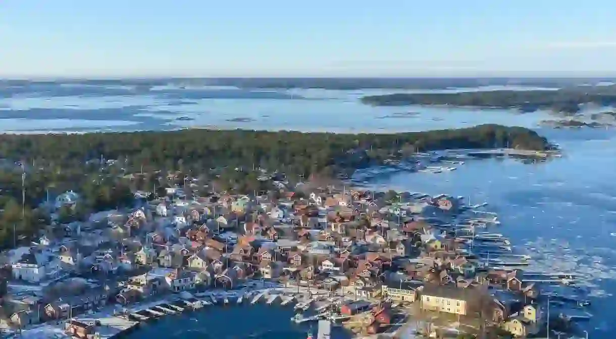 A gorgeous aerial shot of Sandhamn