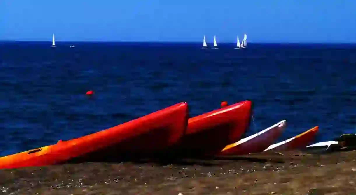 Kayaking at Skala Eressos, Lesvos