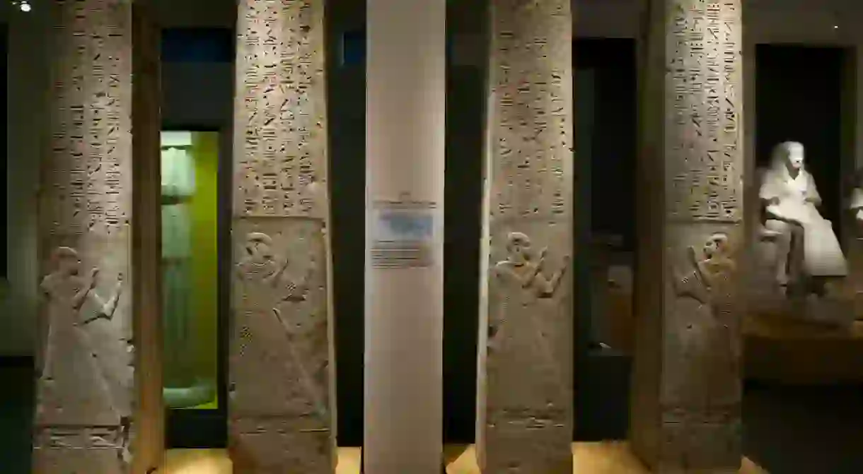 Four pillars found in the Tomb of Ptahmes.