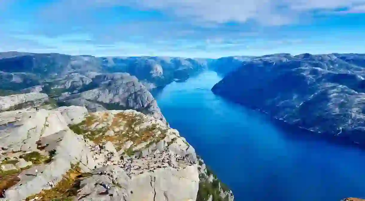 Preikestolen, or Pulpit Rock, is a very popular hike