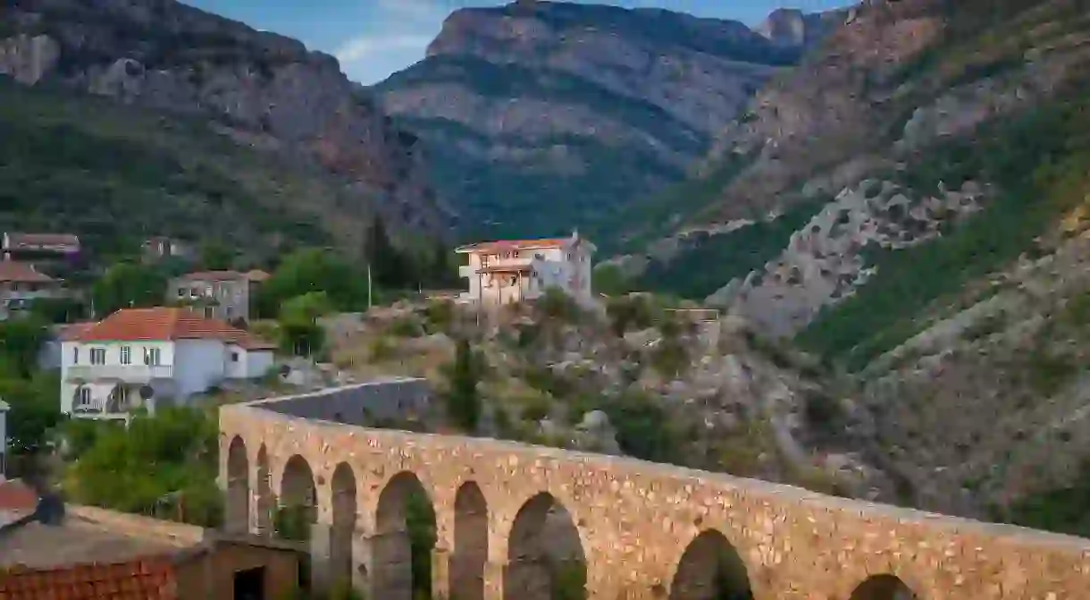 Ancient stone bridge in Bar, Montenegro