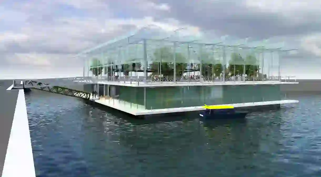 An artists impression of the Floating Farm