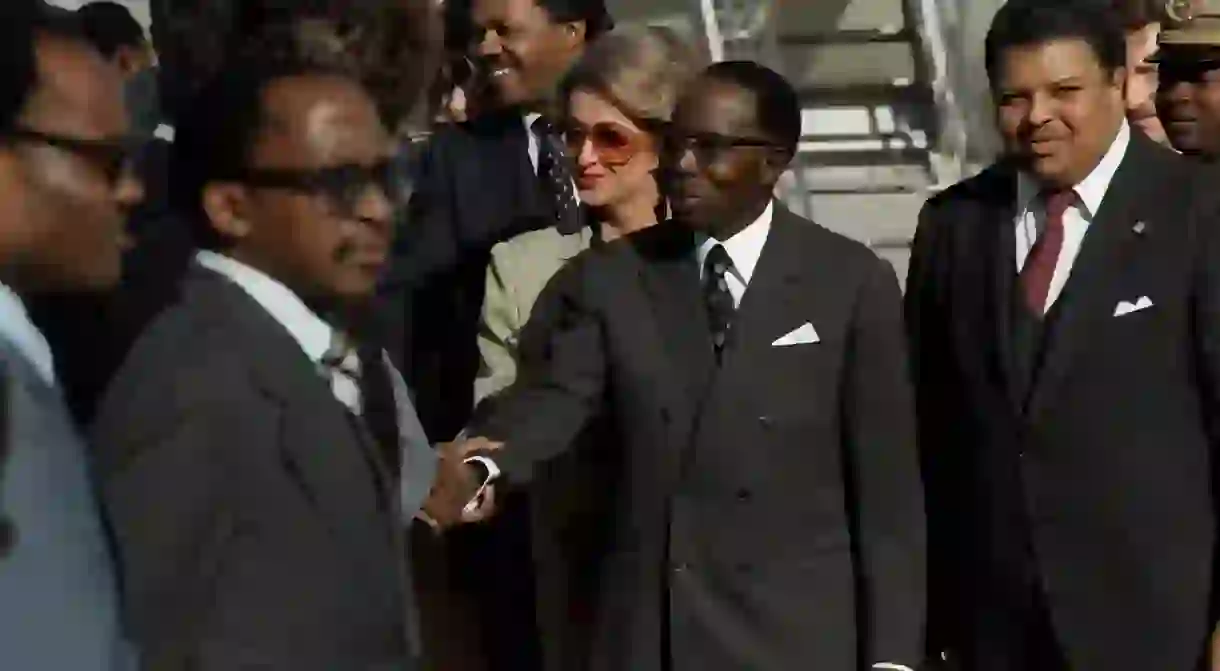 President Senghor arriving in the United States in 1980