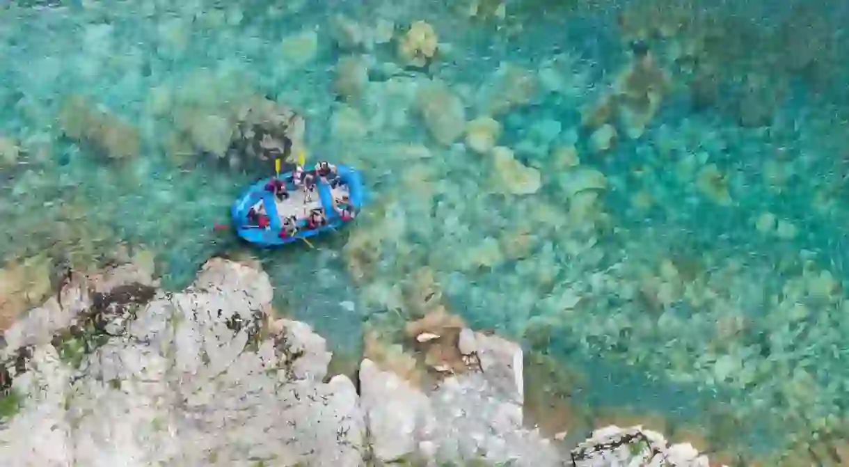 People rafting down the Tara Gorge