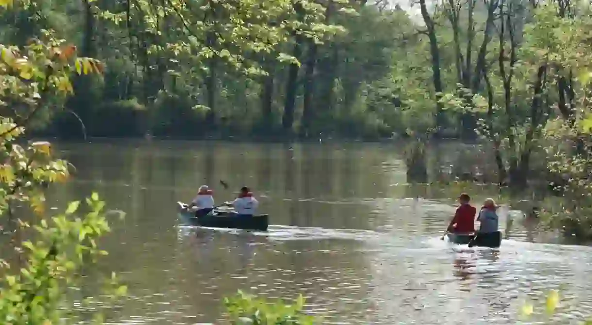 Where the Saluda and Congaree rivers meet in West Columbia is a popular canoeing and kayaking spot