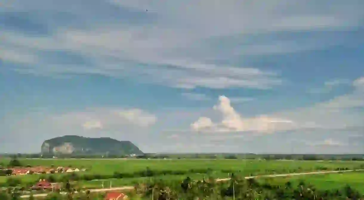 View of Gunung Keriang and paddy fields