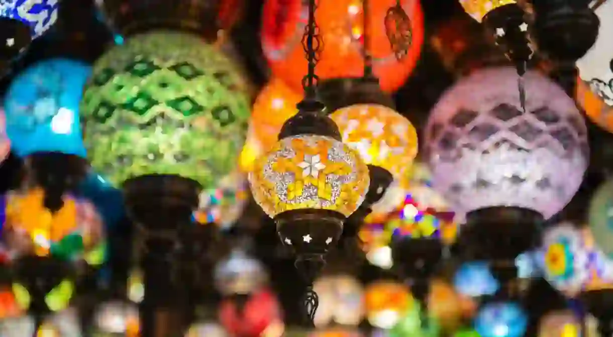 Mosaic lamps sold at Manama Souq