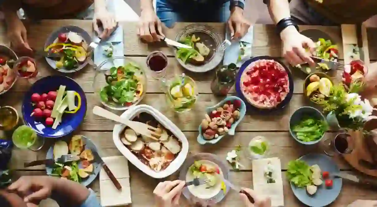 Friends having lunch