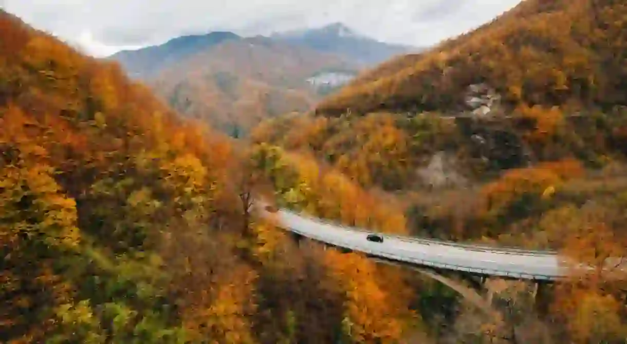 Autumn landscape in mountainous Montenegro