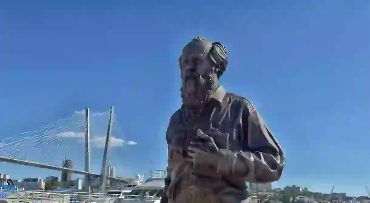 The monument to Alexander Isayevich Solzhenitsyn in Vladivostok