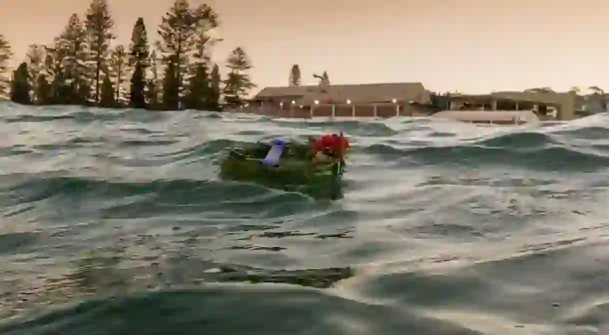 The Beach Club Collaroy from the water on Anzac Day