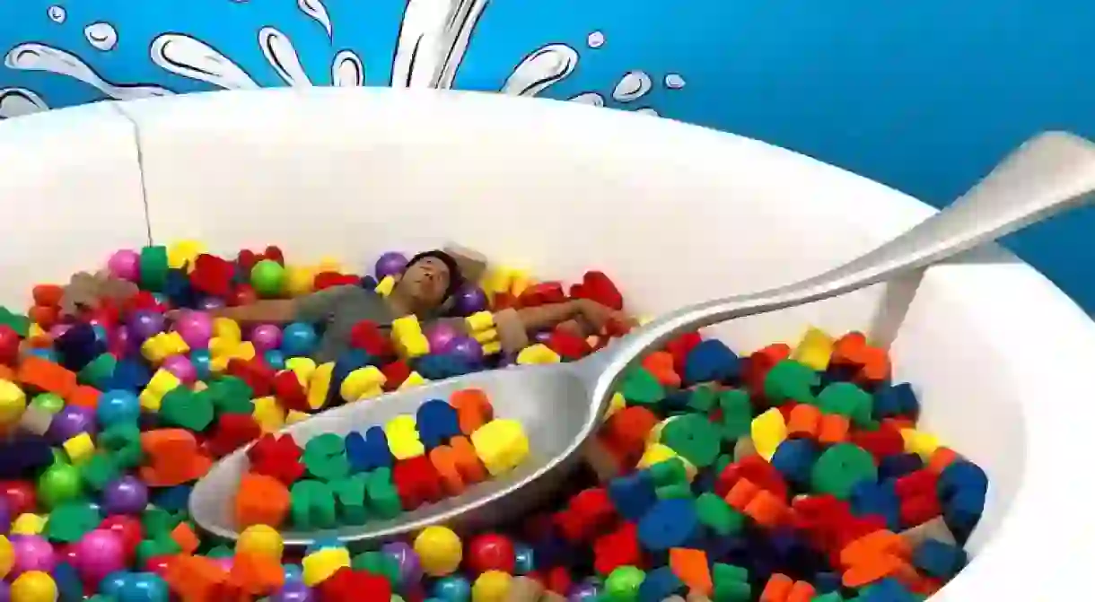 Would you relax in a giant bowl of fake cereal?