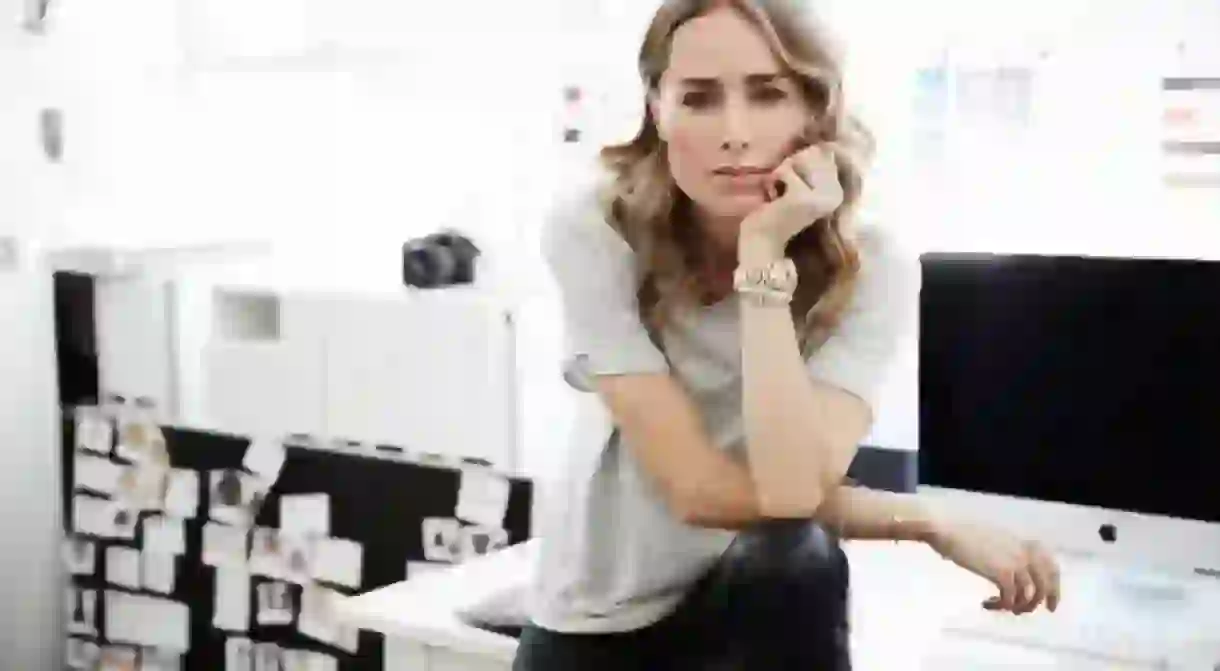 Anine Bing, fashion designer, CEO and fashion influencer, in her home office in LA, 2018