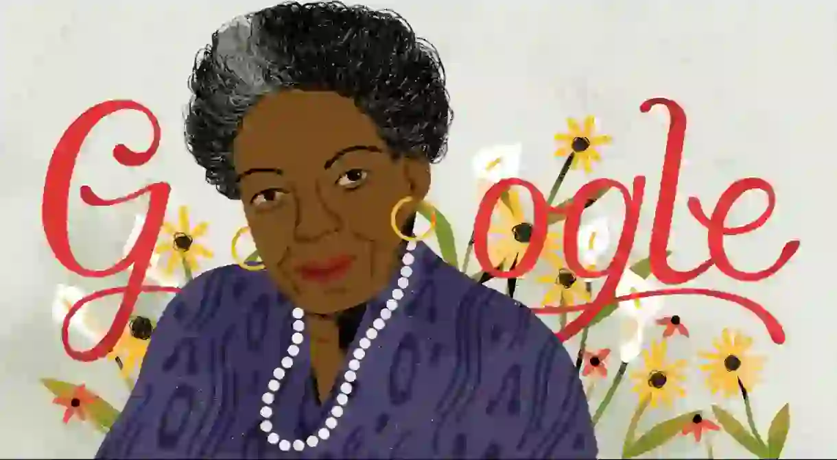 A Doodle celebrating Dr Maya Angelous 90th Birthday