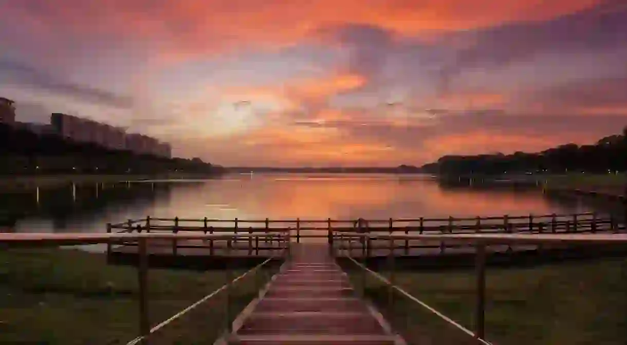 A beautiful sunset view of Changi Beach