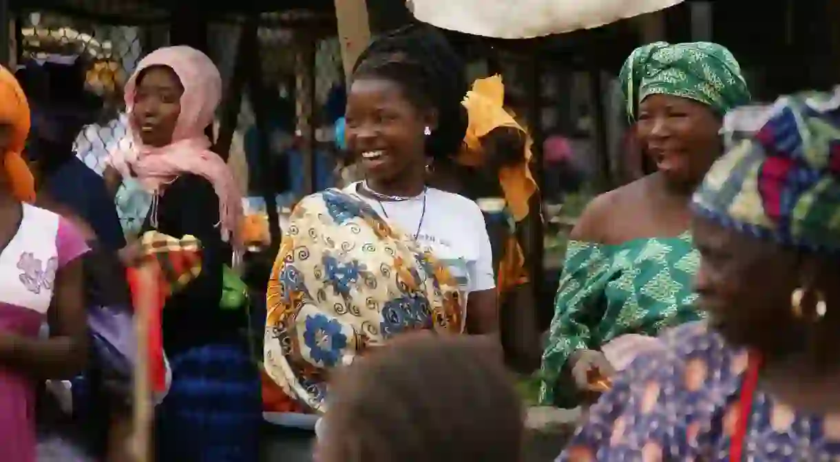 Gambian women in the marketplace