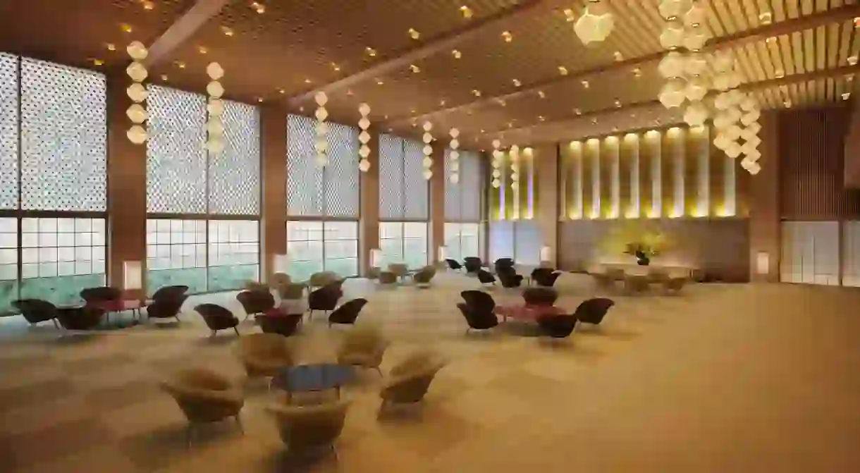 The Okura Prestige Tower’s lobby will be a modern interpretation of the former Hotel Okura Tokyo lobby