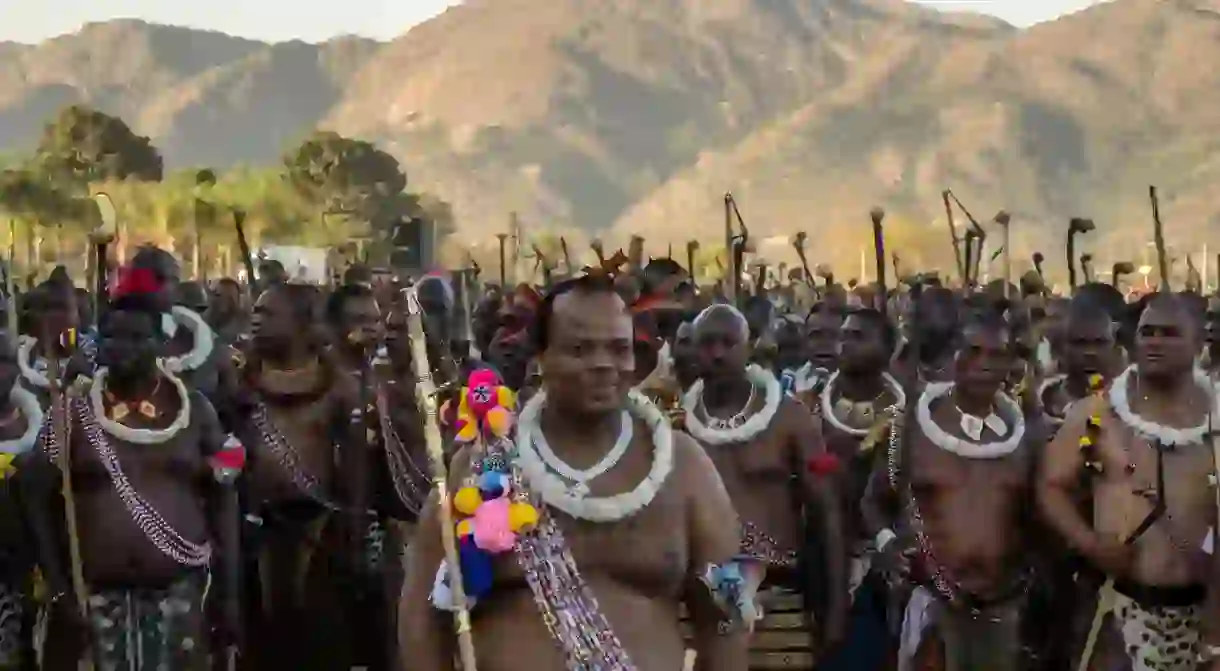 King Mswati III at the Umhlanga Reed Dance Festival 2018