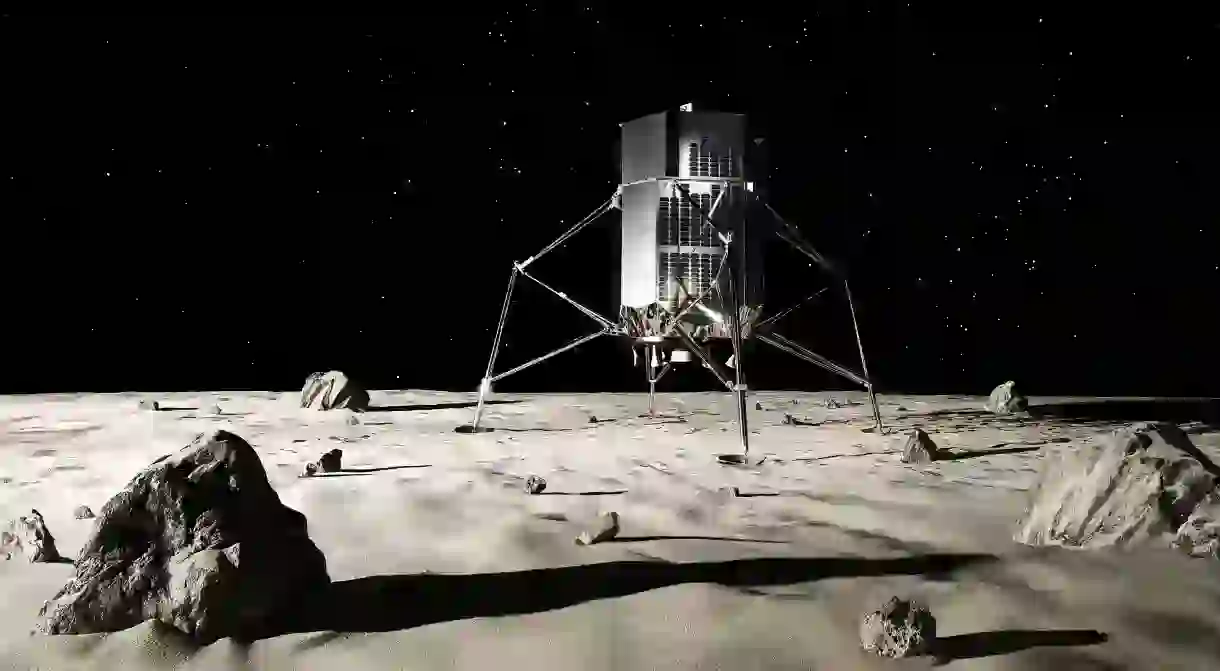 What the ispace lunar lander will look like on the moons surface