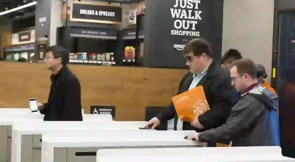 Amazon Go store opening, Seattle, USA