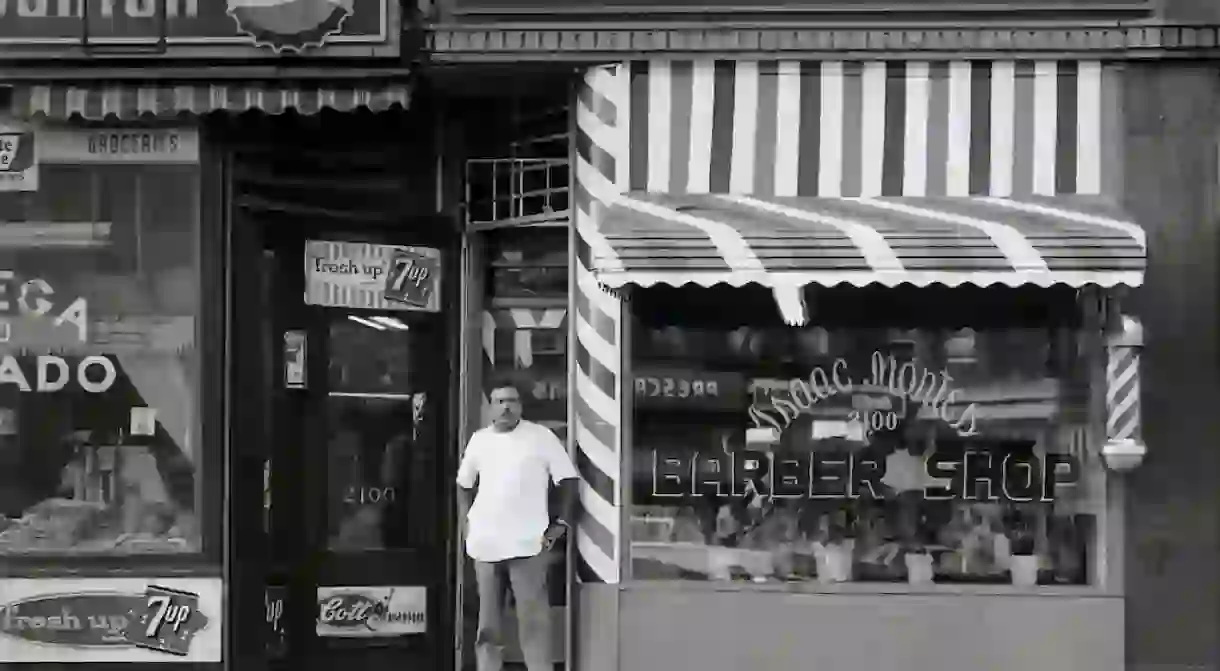 Winston Vargas, Barbershop, Washington Heights, New York, 1961, printed in 2016