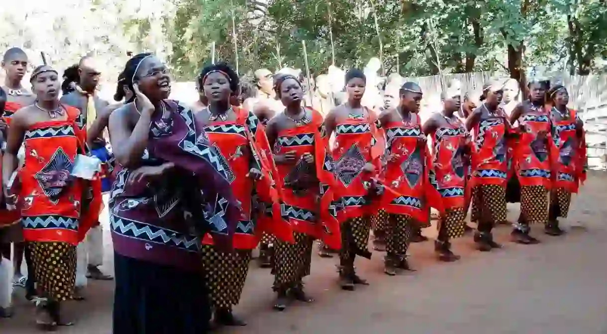 Swazi women in traditional attire