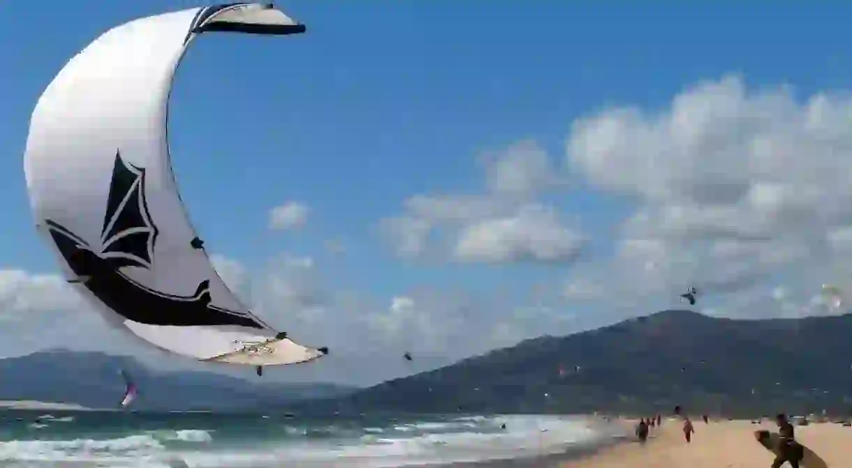 Kitesurfers in Tarifa, Spain