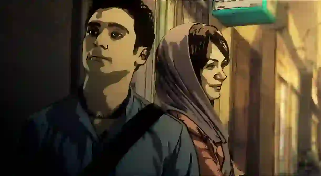 Babak and Donya in the street, from Tehran Taboo