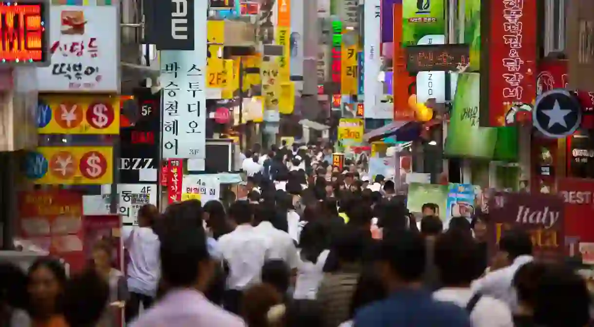 Stroll the streets of Myeongdong to get a taste of Seoul life