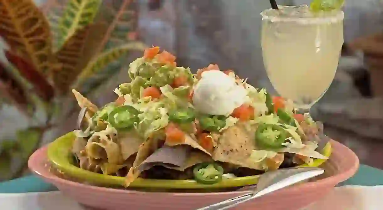 Nachos at El Pinto are an iconic local specialty