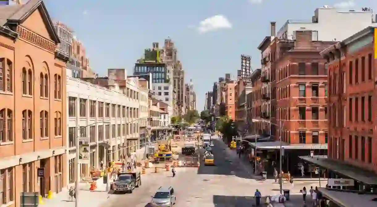 View from the High Line, Chelsea. The High Line (also known as High Line Park) was created on a former New York Central Railroad spur.