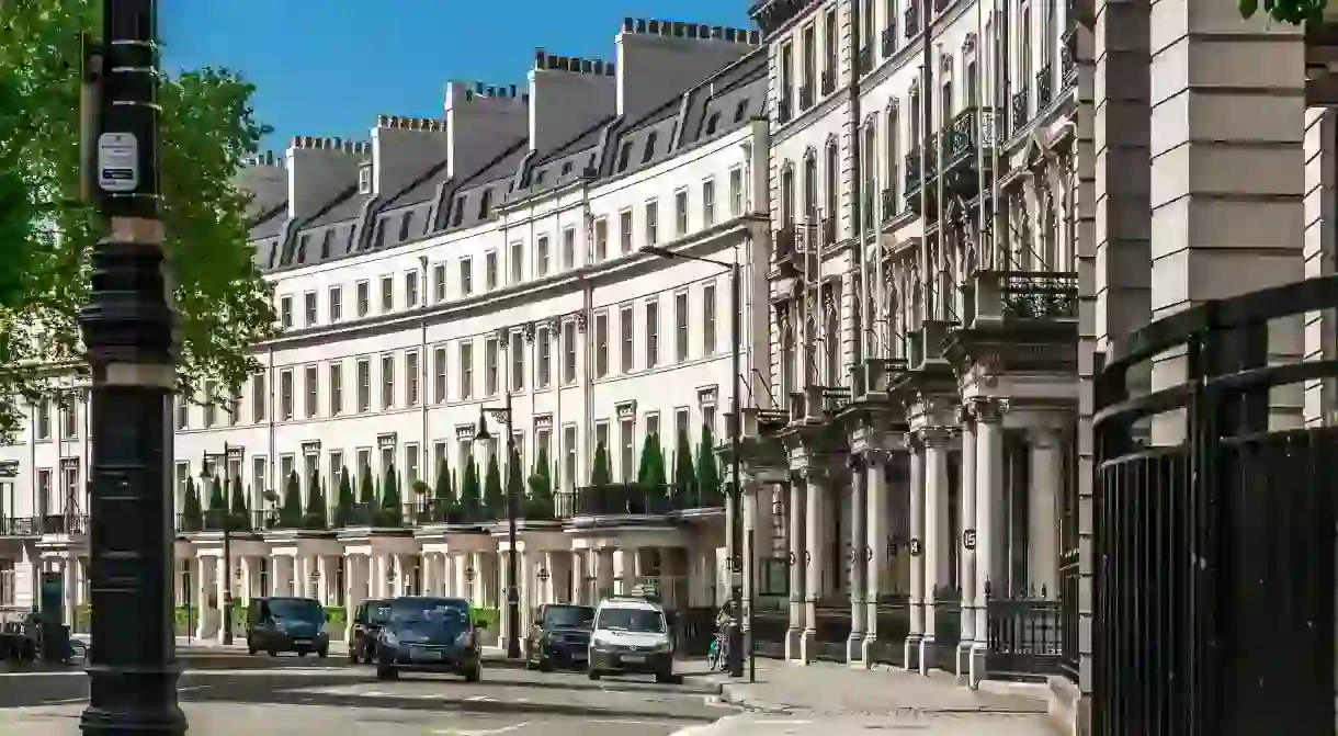 The upmarket neighbourhood of Belgravia is known for its curved culs-de-sac of traditional townhouses