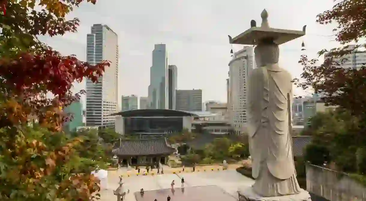 Bongeunsa Temple in the Gangnam District of Seoul