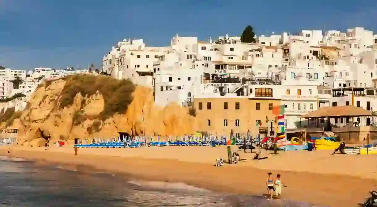 Fishermans Beach is one of the prettiest spots for sunbathing in Albufeira, on the Algarve