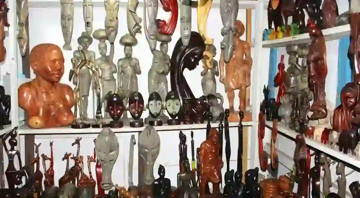 Sculptures on display