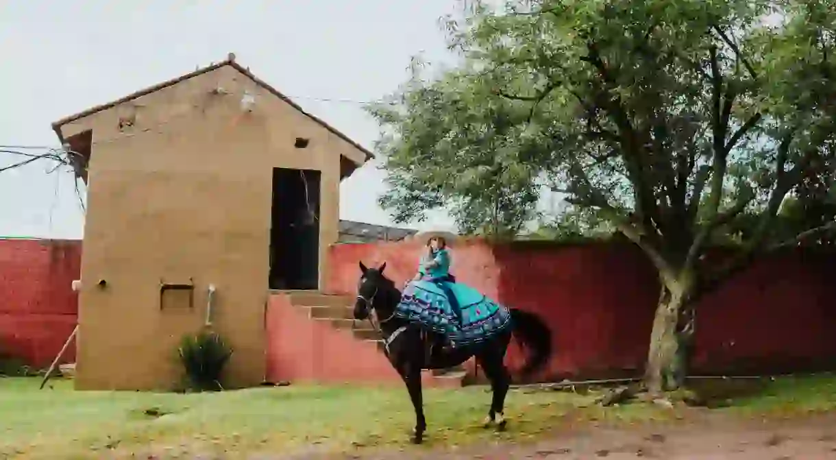 Escaramuzas are the female counterpart to male charros