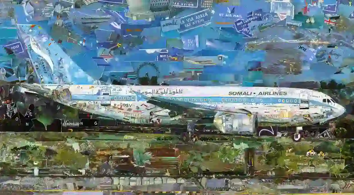 ‘Jetliner’ (2014) by Vik Muniz from the series ‘Postcards From Nowhere’