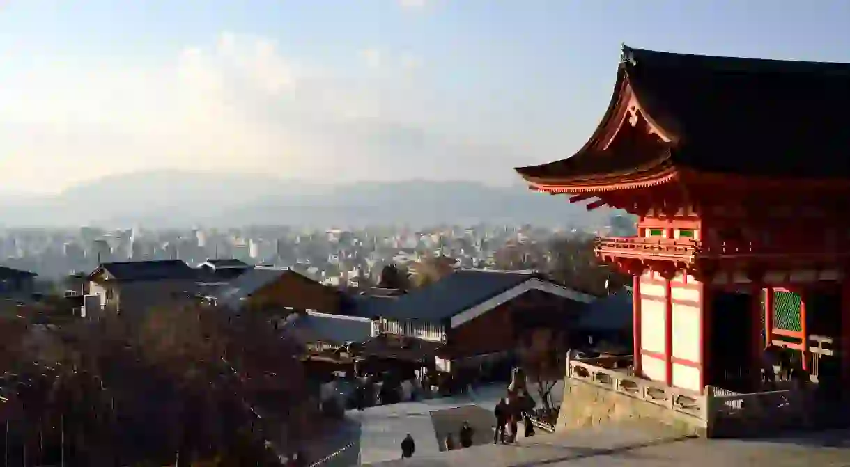 The Kiyomizu-dera Buddhist temple shouldnt be missed on any visit to Kyoto