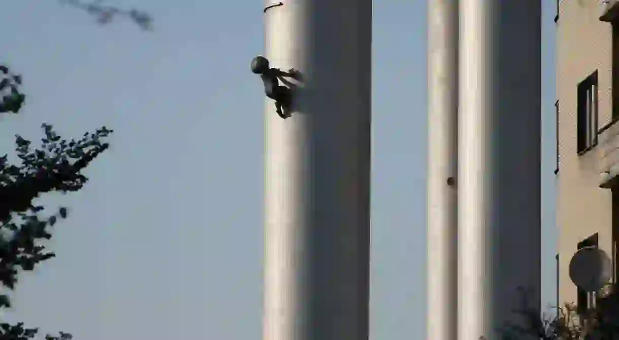 David Cernys Miminka Babies climb up the Žižkov television tower in Prague