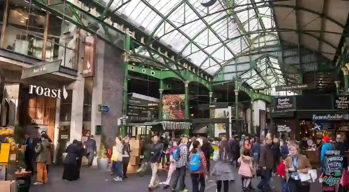 Browse the speciality food stalls at Borough Market, one of London’s largest and oldest markets