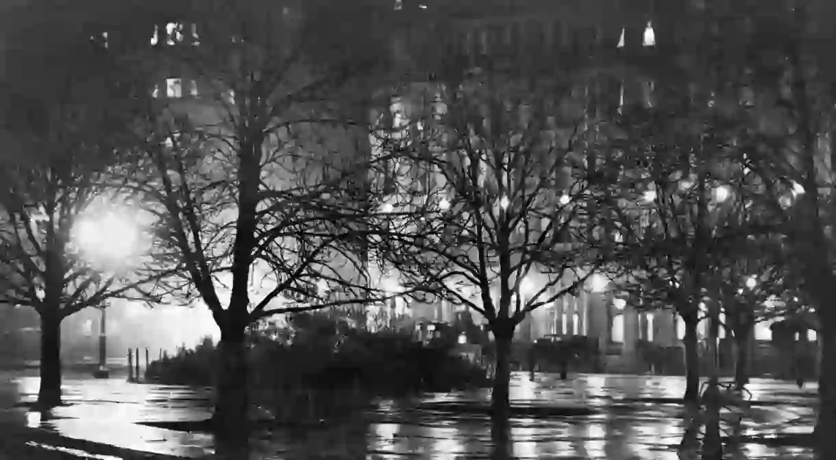 ‘Light Reflections in a Park at Night,’ New York City. Photograph by Alfred Stieglitz, c. 1897