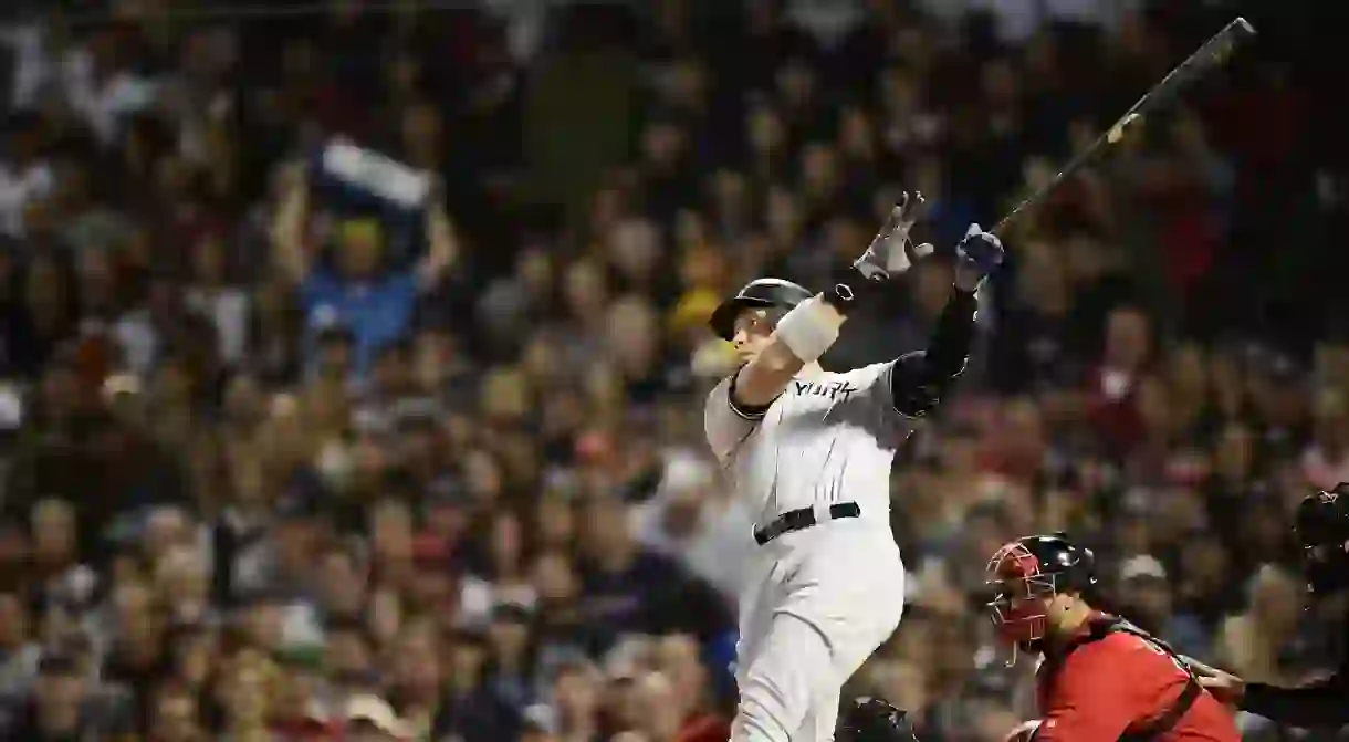 Aaron Judge shows off his classic home run swing