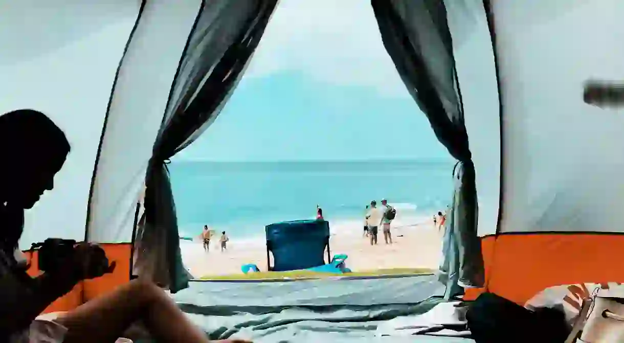 Beach camping