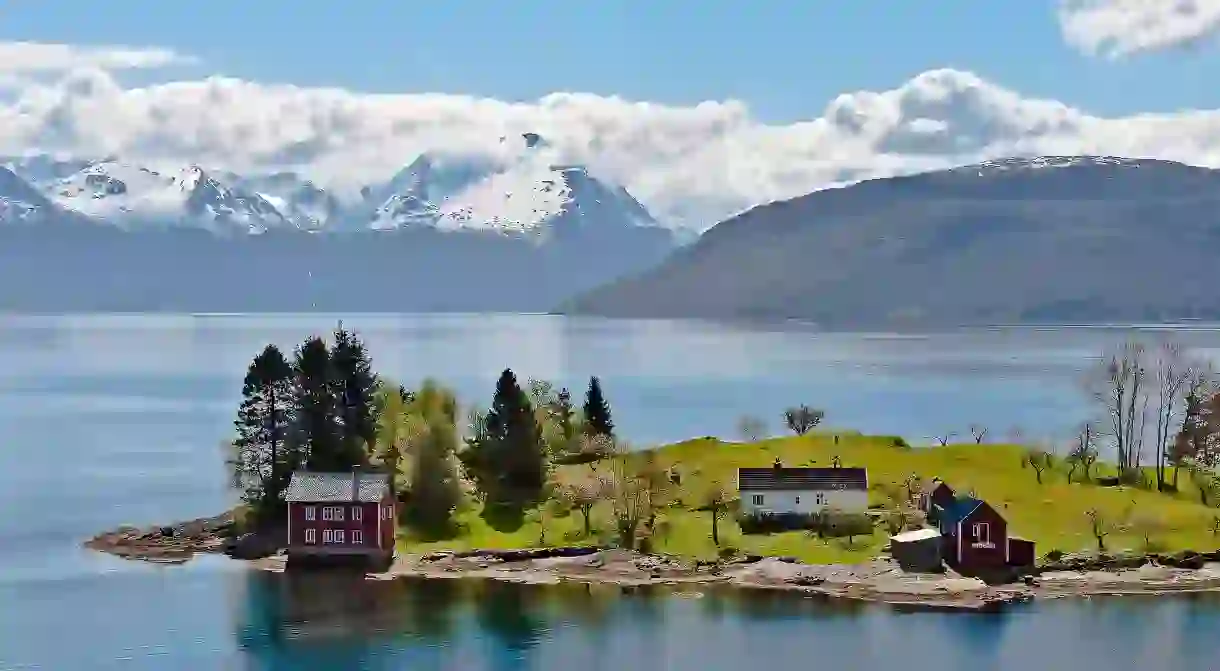 Omaholmen is located in Hardangerfjord, the third-longest fjord in the world.