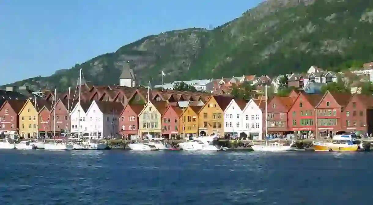 Bryggen, a UNESCO World Cultural Heritage site, sits along the harbour of Bergen