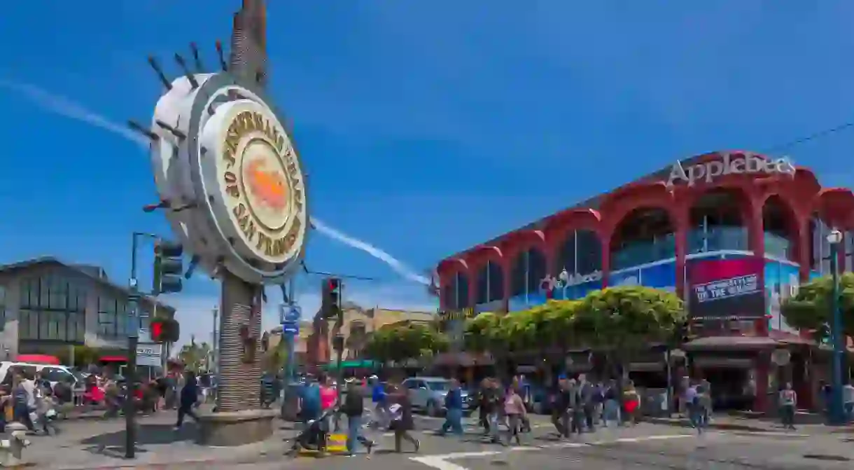 View of Fishermans Wharf sign, San Francisco, California, United States of America, North America